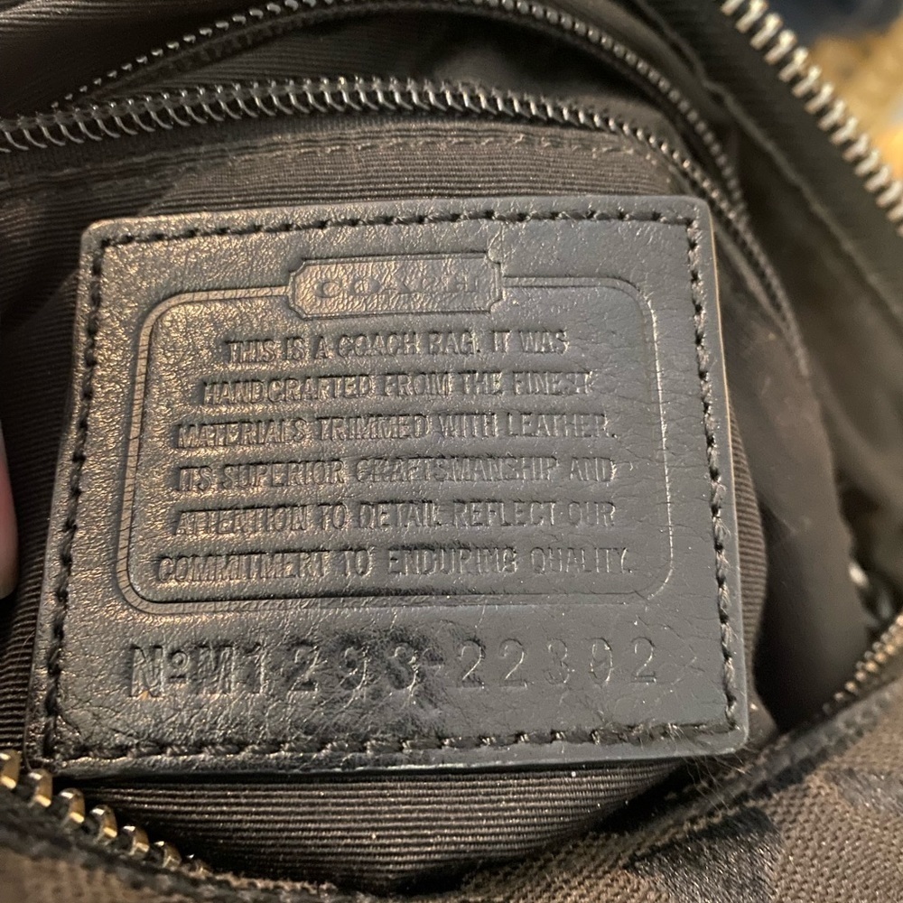 COACH MONOGRAM CANVAS SHOULDER / CROSSBODY TOTE BAG BLACK - Picture 7 of 7